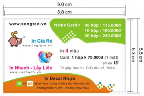 Namecard cán màng mờ